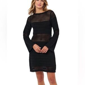 Edited by Remi Bader Long Sleeve Crochet Mini Dress
